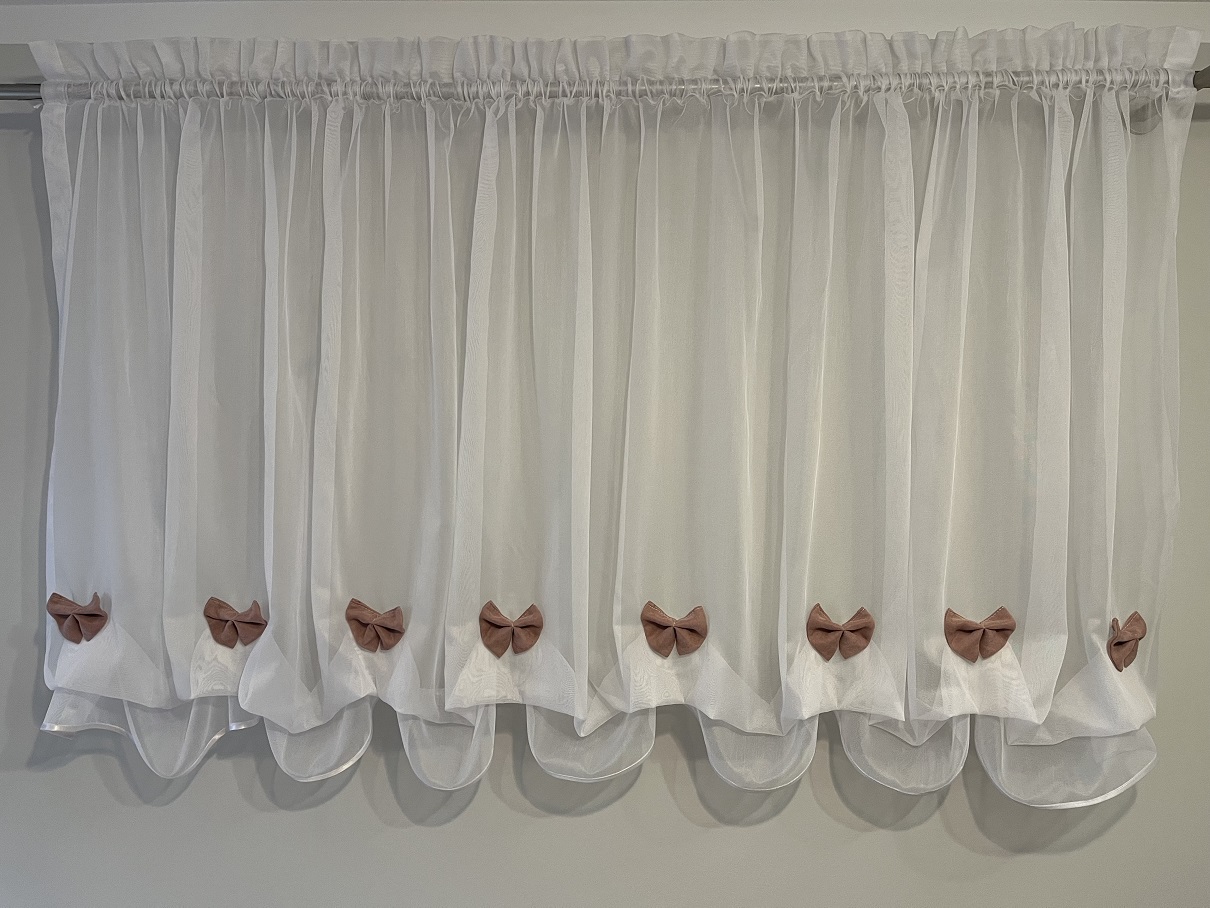 Duże zdjęcie produktu Firanka marszczona z kokardkami