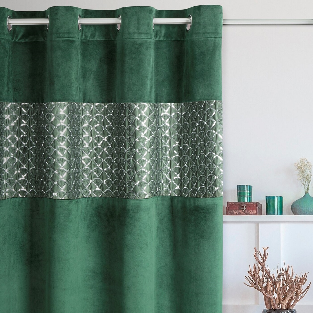 Duże zdjęcie produktu Zasłona Margot ciemnozielona