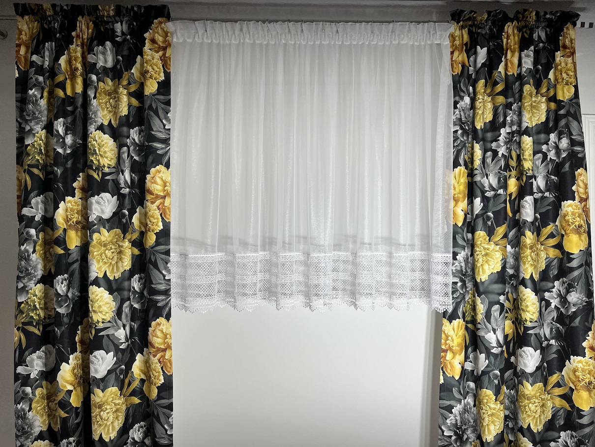 Duże zdjęcie produktu Firanka marszczona z gipiurą